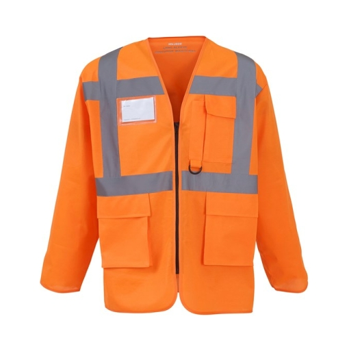 yk014 orange ft3 - Yoko Hi-Vis Executive Long Sleeve Vest